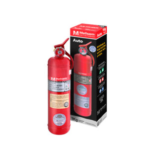 Extintor matafuegos para auto de 1 kg O-3 con Polvo ABC y soporte metálico en caja. Certificado IRAM.