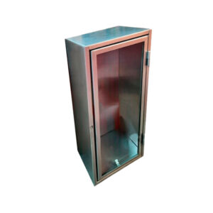GABINETE PARA MATAFUEGO POLVO x 5 Kg. EN ACERO INOXIDABLE CON PUERTA